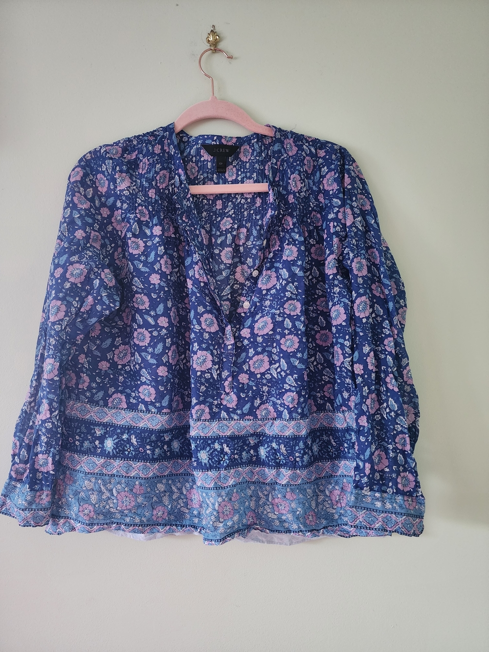 J. Crew Floral Boho Peasant Blouse